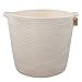 INDRESSME XL Cotton Rope Storage Basket Baby Laundry Basket Woven Baskets with Handle for Diaper Toy Off White Home Decor 16.0"x 15.0"x12.6"