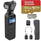 2019 DJI Osmo Pocket Handheld 3 Axis Gimbal Stabilizer with Integrated Camera, Comes 32GB Micro SD, Attachable To Smartphone, Android, iiPhone
