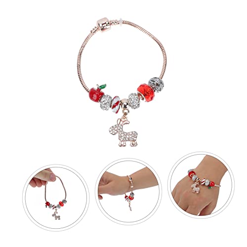 ABOOFAN 6 pcs Women Decoration Deer Gift Stuffers Jewelry Reindeer Stretch Strand Tone Girls Holiday