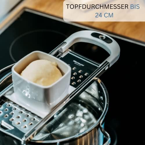 Westmark Spaetzle Plane With Sliding Batter Disc, Spaetzle Maker For Pot Diameters Up To 24 Cm, Stainless Steel/Plastic, Knöpfle, White/Silver, 61122270