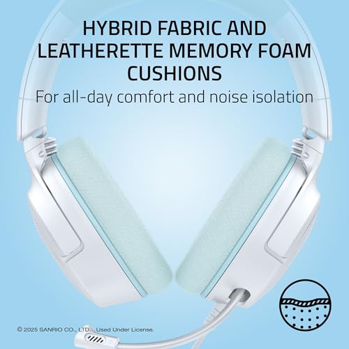 Image of Razer Kraken V4 X Wired Gaming Headset, 40 mm Drivers, Cinnamoroll Edition | Cardioid Mic, Memory Foam Cushions, Chroma RGB Lighting, Type C & Type A Cable, For PC, Mac, PS5, Nintendo Switch 2