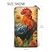 DaihAnle Rooster & Sunflower ﻿Hand-Held Wallet Fashionable Long Microfiber Leather Large Capacity
