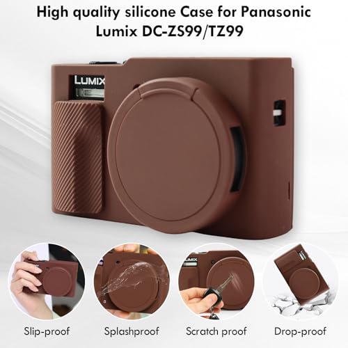 Funda de silicona para cámara Panasonic Lumix DC-ZS99, color coffee miniatura 3