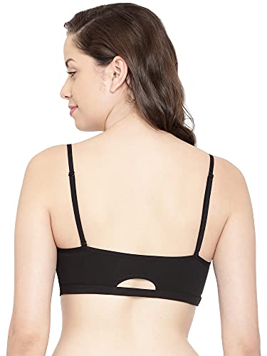 Image of Enamor Moulded Double Layer Front Women's Cotton Cami Bra - Detachable Slim Straps with Back Keyhole, Non Padded, Wirefree, High Coverage - A022 (Pack of 2)