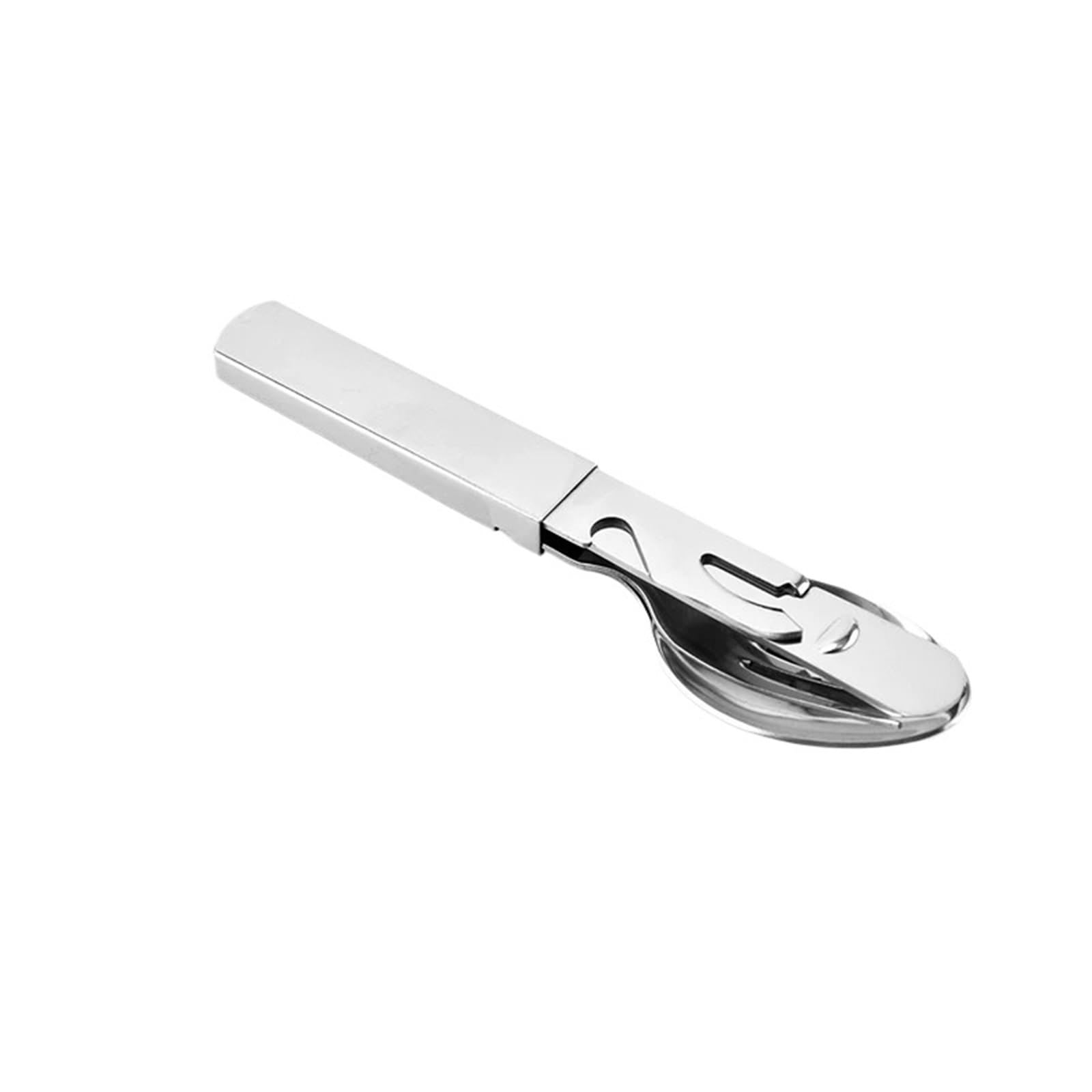 Juego de cuchillo, tenedor y cuchara Cuchara, tenedor, cuchillo y abrelatas/botellas portátiles de acero inoxidable 4 en 1 for acampar, utensilios de camping, multiherramienta de viaje