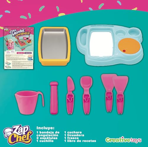 Bandai Zap Chef - Máquina de helado instantánea, crea deliciosas golosinas en cuestión de minutos con el laboratorio enrollado de Zap Chef, perfecto para niños, juego de máquina de rollos de helado - imagen 5