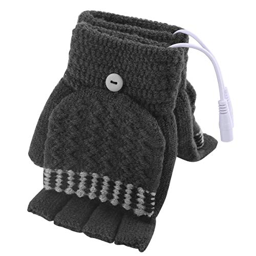 XingYue Direct Guantes Calientes de Invierno con calefacción por USB Guantes Deportivos con Guantes eléctricos para Hombres y Mujeres con Guantes eléctricos de Medio Dedo