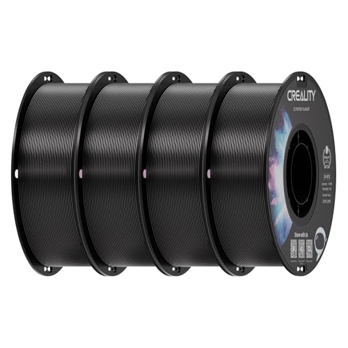 Image of Creality PETG Filament 1.75 Black 4 kg, 3D Printer Filament, Excellent Toughness High Precision, Odorless Non-Toxic Moistureproof, 4 Pack(8.8 lbs) (White 4-Pack)