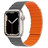 【Material cómodo】 La correa del reloj de repuesto está hecha de silicona de alta calidad e imanes reforzados, que es suave y cómoda, duradera y lavable, fácil de secar con una sola toallita, le brinda la mejor experiencia de uso.