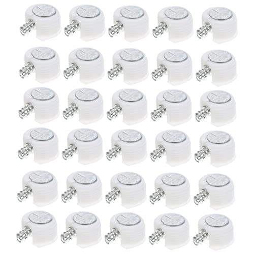 KONTONTY 30Pcs Furniture Connecting Pin Nut Connectors for Cabinet Drawer Wardrobe Support Fittings for Projects Smooth Surface Easy