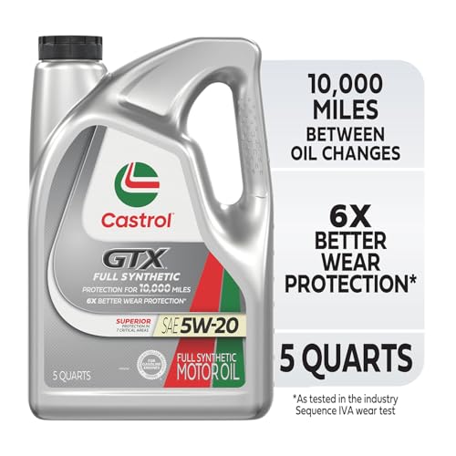 Castrol GTX Full Synthetic 5W-20 Motor Oil, 5 Quarts, Pack of 3