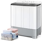 DORTALA laveuse portable, 22Lbs Lave-linge semi-automatique avec baignoire et pompe à égoutter, lave-linge compact pour l'appartement, dorme, RV, gris