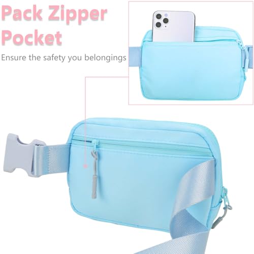Image of Fanny Pack for Kids Girls 10-12 - Small Waist Belt Bag with Initial Letter Patch and Extender Strap for Women Teen Girl Friends Mini Bum Hip Travel Purse Crossbody Belt Bag Lavender Blue E