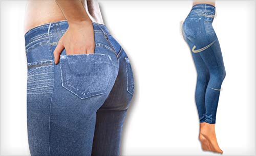 ShopINess Lot de 3 Slim Jeggings, Bleu, Noir, Gris avec Doublure Intérieure – Image 4