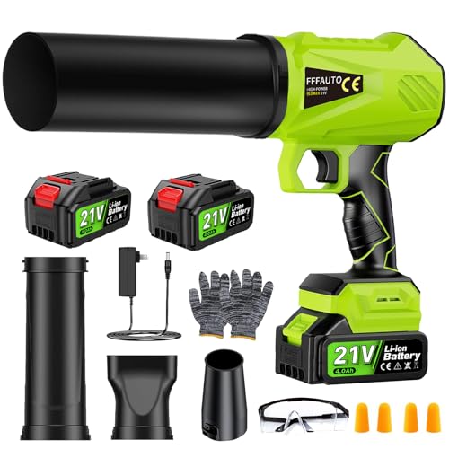Mini Handheld Leaf Blower Cordless with 2×4.0Ah Battery and Charger,500,000 RPM,Extended Nozzle, Lightweight Small Turbo Jet Blower for Patio,Lawn,Yard,Snow Leaves and Dust Car Dryer 001 by FFFauto - Used condition - US$53.73
