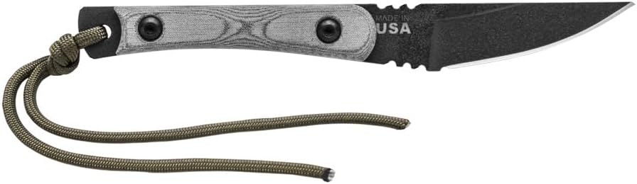 Tops Knives Street Scalpel Full Tang Fixed Blade- Black Traction Coating Blade Finish- Black Kydex Sheath w/Rotating Spring Steel Clip