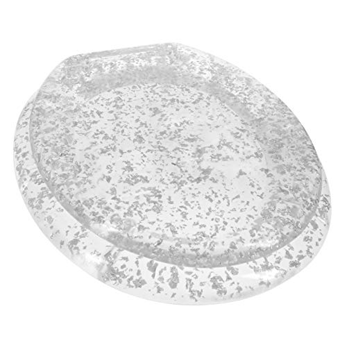 Ginsey Home Solutions Elongated Resin Toilet Seat, Silver Foil