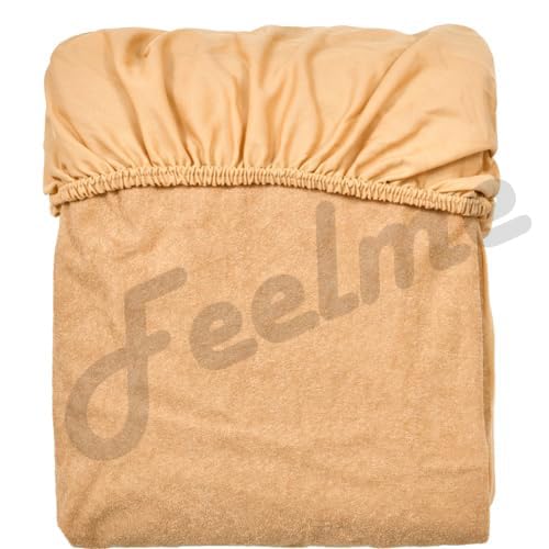 Image of Feelme Mattress Protector King Size Waterproof Mattress Cover Ideal for Double Bed (72x84 Inch / 6x7 Feet Beige)