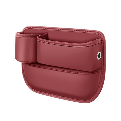 LYGBVCDS Car Seat Gap Organiser for ACURA TLX-L 2018, Microfiber Leather Seat Side Storage Box with Cup Holder and Charging Hole,Red Driver
