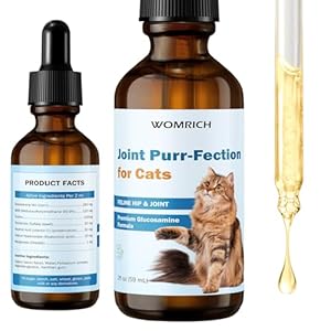 Joint Supplement for Cats – Glucosamine & Chondroitin Drops – Arthritis Relief for Senior Cats – Hip & Joint Care for Indoor Cat – Cat Supplements & Vitamins – 59ML