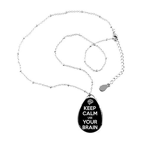 Pendentif Teardrop Utilisez Votre Cerveau collier tendance pour le bureau