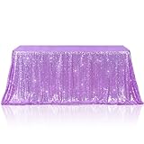 Poise3EHome Lavender Sequin Tablecloth 60×102 Inch Rectangle Sparkly Fabric Table Cloth for Birthday Wedding Party Holiday Baby Shower Christmas Decoration