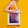 VstaDank Abstract Purple Weeping Flower1 Canvas Tote Bag with Handles Extremely Sturdy Reusable Shopping Bag Lightweight Foldable Cotton Cloth Grocery Bags Magic Aesthetic Tote Bag for Women Travel #2