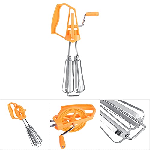 Batidor manual para cocina de acero inoxidable para repostería casera naranja 7