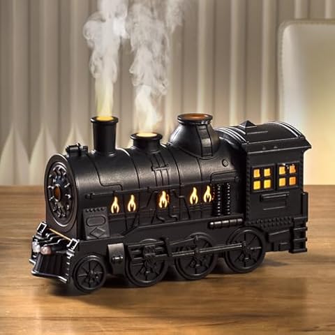 Essential Oil Diffuser 300ML Train Cool Mist Humidifier Quiet Aromatherapy Diffuser with Night Light for Bedroom Desk Auto Shut-Off & No Remote Included Cover