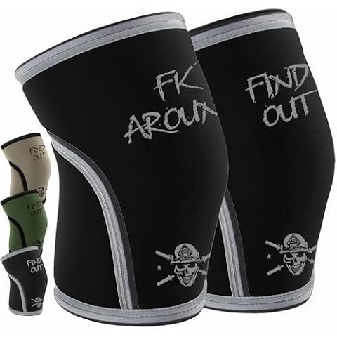 Knee Sleeves for Weightlifting & Powerlifting (7mm Pair) For Men & Women - Knee Wraps for Weight Lifting, Squats, Fitness, Gym Workout, Crossfit - Knee Compression Sleeve Support (Large - Black) Cover