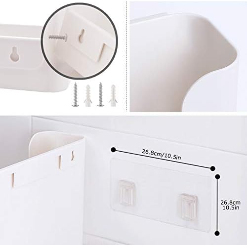 JDGOOMA Bedside Shelf Caddy Basket Pocket Organizer to Storage Remotes,Tablet Cellphone Charging,Clock- Stick On Adhesive Tapes & Nails Install Offered for Bedroom,Dorm,Office (1 Pcs)