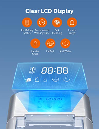 image for Miroc Ice Maker Countertop Machine, 9 Bullet Ice Cubes Ready in 6 Mins