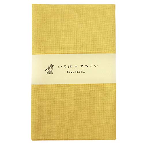 いろは カラー無地てぬぐい 綿100% 日本製 からし ほつれ防止加工あり 87×33cm