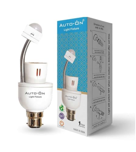 Auto-ON PIR Motion Sensor Bulb Holder (Convert Any Bulb to Automatic) (Energy Saver) (Adjustable Timer) Surge Protector- One Year Warranty - Pack of 1-image-45