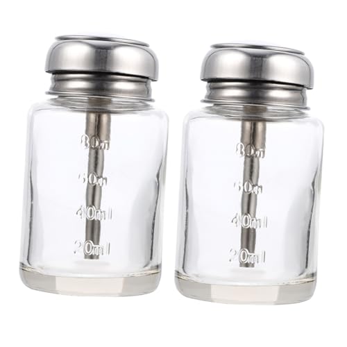 Zerodeko 2 pièces Flacon Pompe Vide Verre Pressable Lot pour Stockage Liquide Cosmétique Réutilisable Pratique