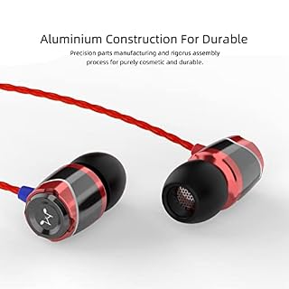 SoundMAGIC Écouteurs Intra-Auriculaires, Oreillettes Stéréo Filaire Anti-Bruit Casque Ergonomique Compatible avec Tout 3,5mm Jacks Smartphones, Tablette, Telephone,PC etc(E10,Rouge) – Image 4