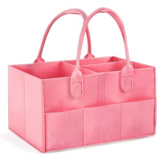 PandaEar Baby-Windel-Caddy Organizer, tragbarer Windelhalter, Organizer für Kinderzimmer, Aufbewahrungskorb für Feuchttücher und Babysachen, zusammenklappbarer Baby-Organizer mit unterteiltem Design
