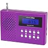 HANNLOMAX HX-512R Portable AM/FM/Weather Alert Radio, Alarm Clock, LCD Display, Headphone Jack, AC/DC Dual Power Source. Purple