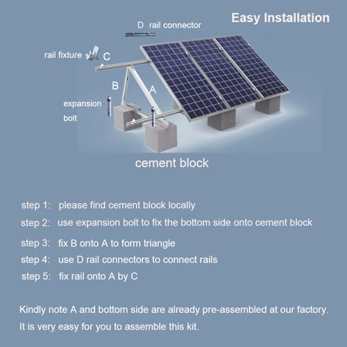 image for CMYYANGLIN Solar Panel Mounting Brackets Kit System Adjustable 30º~45