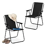Design: Der leichte Campingsessel überzeugt mit stabilem Eisengestell und farbigem Polyesterbezug