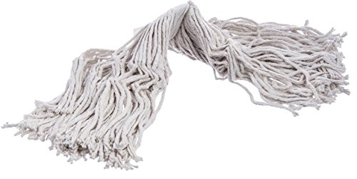 Image of SPARTA Flo-Pac Mop Head Cut-End, Narrow Band with White Band for Organized Cleaning, Small, Tan, (Pack of 12)