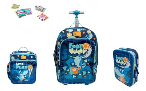 Kit Mochila Grande Com Rodinhas Tubarão Futevôlei Puket