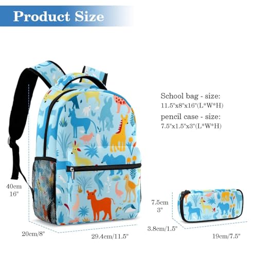 Ensemble de 2 sacs d'école enfants bleu multicolore pour ados - 2
