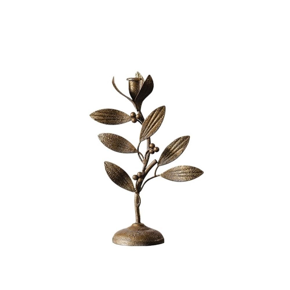 Candlestick Holder Retro Old Iron Candle Holder For Coffee Shop Restaurant Entrance Table Decoration(Small)