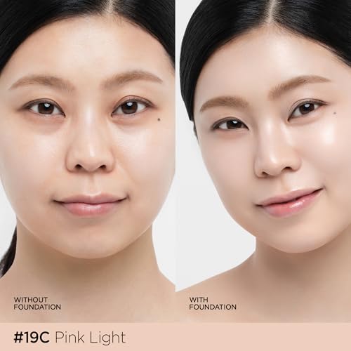 Image of JUNG SAEM MOOL Essential Skin Nuder Cushion | Natural Finish, Buildable Coverage Cushion Foundation by Korean Makeup Artist (Refill Included, 0.98 Fl Oz, SPF 50), 19 Pink Light