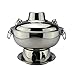 ZHANGZHI 1.8 Litry Wysokiej Jakości Ze Stali Nierdzewnej Gorące garnek, Chiński Fondue Lamb Chiński Charcoal Hotpot Outdoor Cooker Picnic Cookeer (Color : Silver)