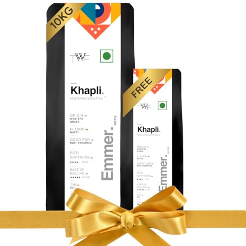 Image of TWF Stoneground Khapli Wheat Flour|Buy 10kg, Get 1kg FREE|Always Freshly Milled After Order|Clinically Certified Low GI of 39|High Fiber & Protein|Emmer Atta|No Blending - 100% Khapli Atta