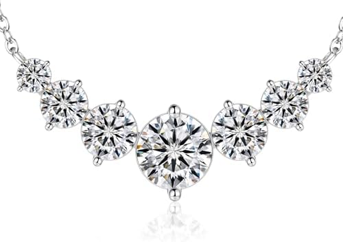N9NEMUSES Moissanite Necklace for Women, 1.7-7.6 Carat Heart Neck...