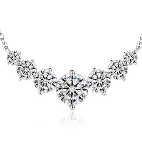 N9NEMUSES 2.8CT Moissanite Necklace for Women, D Color VVS1 Moissanite 925 Sterling Silver 18K White Gold Plated, Anniversary Birthday Valentine’s Day Christmas Jewelry Gift for Wife Girlfriend Mom