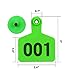 Livestocktool Green Medium Plastic Pig Ear Tags for Hog Swine Sow with Number 001-100 (Cattle)